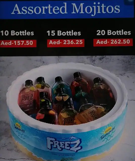 Freez Menu, Menu for Freez, Muroor, Abu Dhabi 