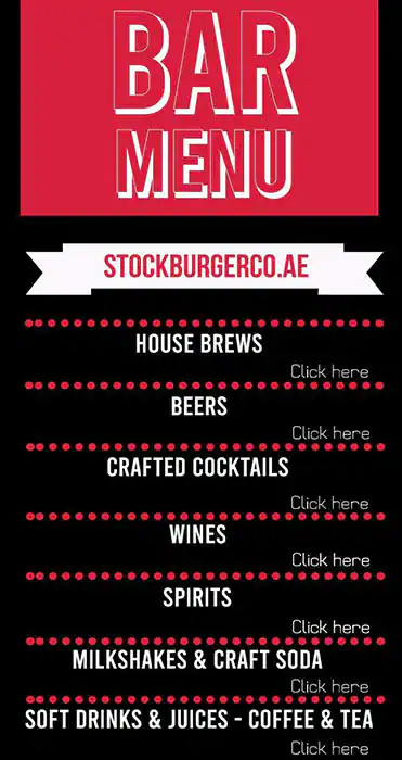 Stock Burger Co. Menu, Menu for Stock Burger Co., Embassies District, Abu Dhabi 