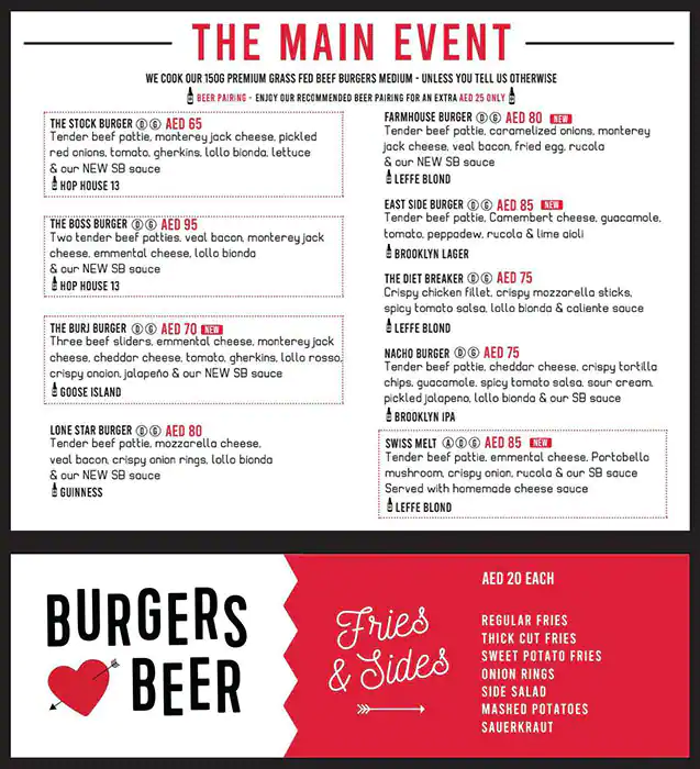 Stock Burger Co. Menu, Menu for Stock Burger Co., Embassies District, Abu Dhabi 