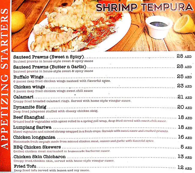 Hot Tinapay Restaurant Menu, Menu for Hot Tinapay Restaurant, Tourist Club Area (Al Zahiyah), Abu Dhabi 