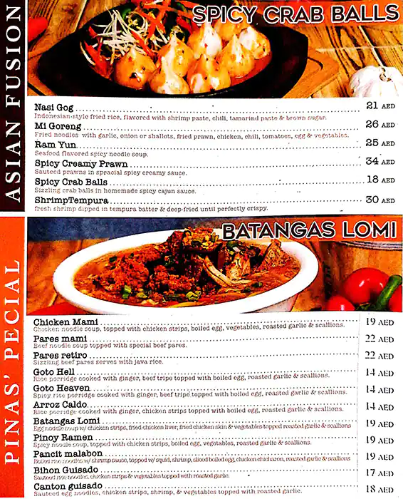 Hot Tinapay Restaurant Menu, Menu for Hot Tinapay Restaurant, Tourist Club Area (Al Zahiyah), Abu Dhabi 