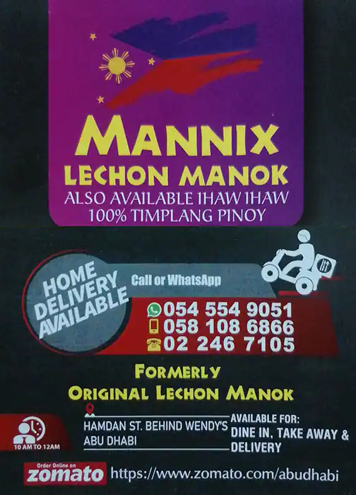 Mannix Lechon Manok Menu, Menu for Mannix Lechon Manok, Al Markaziya, Abu Dhabi 