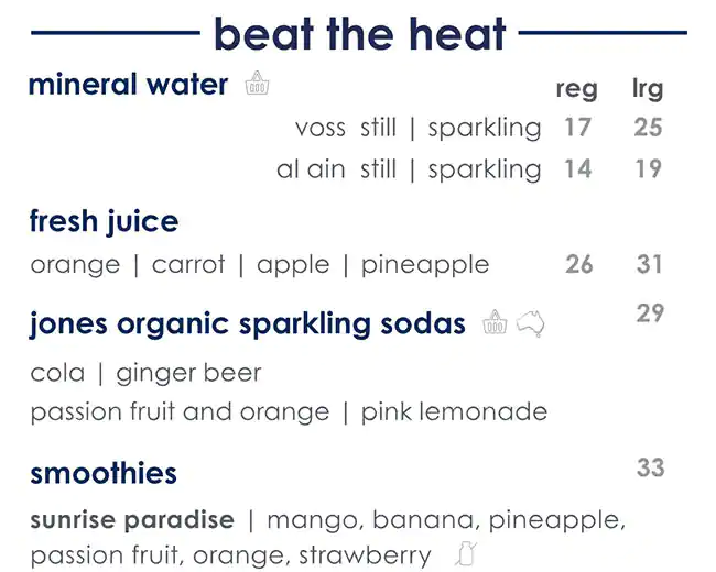 Jones The Grocer - Holiday Inn Abu Dhabi Downtown Menu 