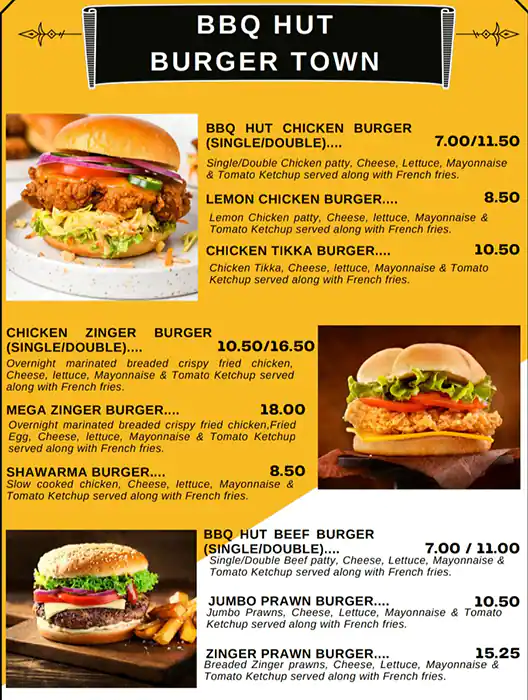 BBQ Hut Menu, Menu for BBQ Hut, Al Wahda, Abu Dhabi 