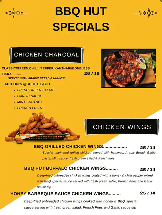 BBQ Hut Menu, Menu for BBQ Hut, Al Wahda, Abu Dhabi 