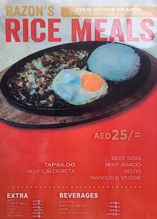 Razon’s Of Guagua Menu, Menu for Razon’s Of Guagua, Al Wahda, Abu Dhabi 