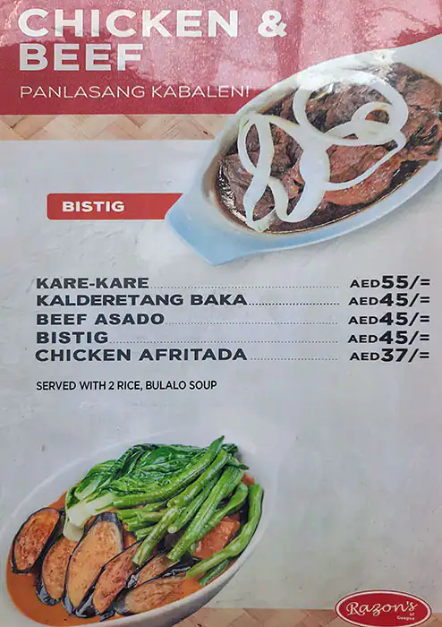 Razon’s Of Guagua Menu, Menu for Razon’s Of Guagua, Al Wahda, Abu Dhabi 