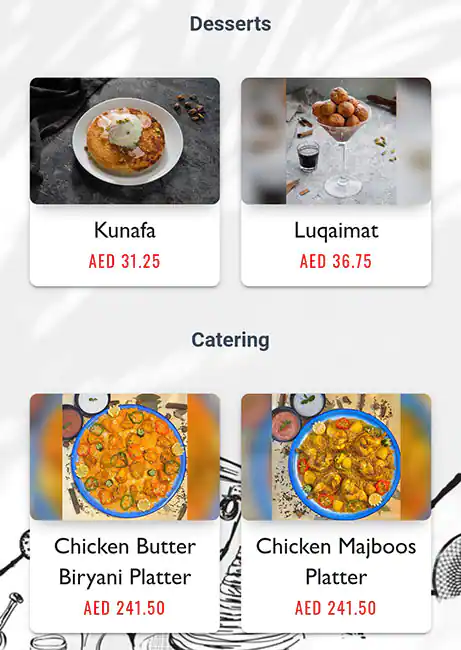 OSHA Gourmet Menu, Menu for OSHA Gourmet, Khalifa City, Abu Dhabi 