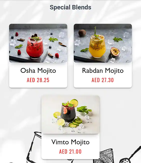 OSHA Gourmet Menu, Menu for OSHA Gourmet, Khalifa City, Abu Dhabi 