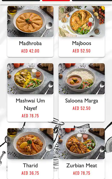 OSHA Gourmet Menu, Menu for OSHA Gourmet, Khalifa City, Abu Dhabi 