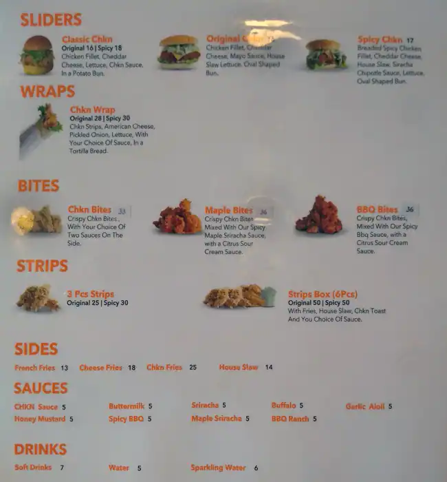 CHKN Menu, Menu for CHKN, University City, Sharjah 