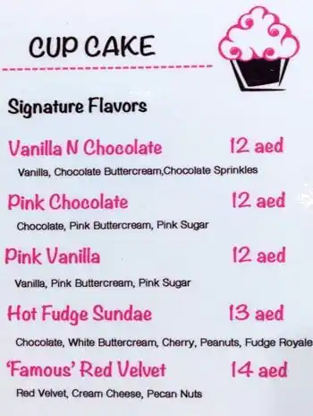 Smallcakes A Cupcakery Menu, Menu for Smallcakes A Cupcakery, Al Jurf, Ajman 