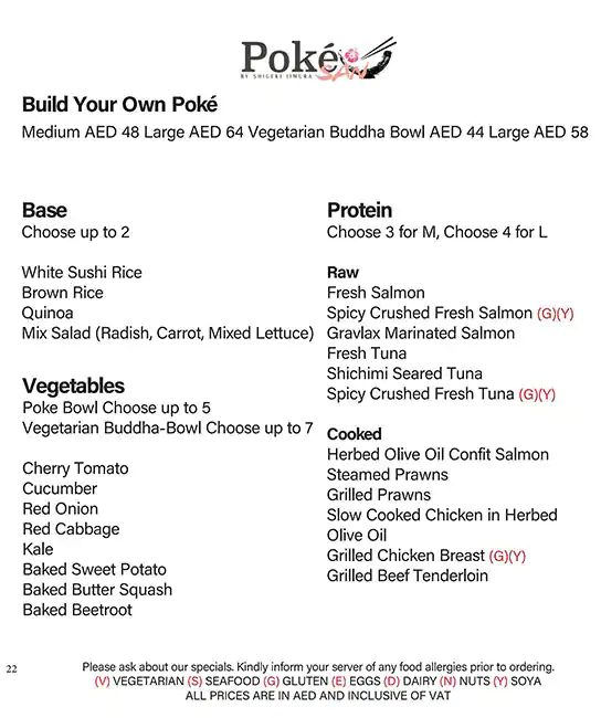 Poke San Menu, Menu for Poke San, Al Khubeirah, Abu Dhabi 