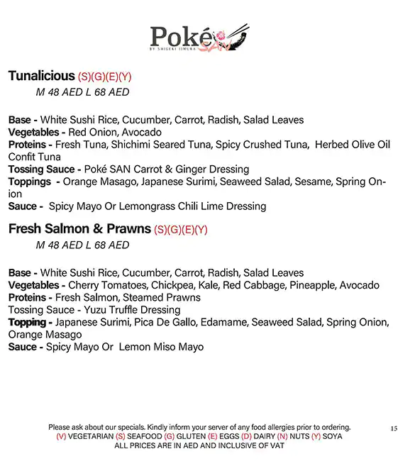 Poke San Menu, Menu for Poke San, Al Khubeirah, Abu Dhabi 