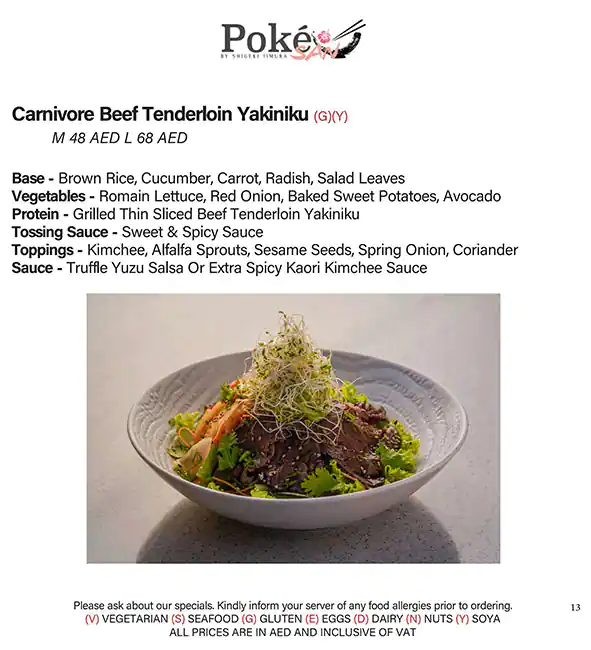 Poke San Menu, Menu for Poke San, Al Khubeirah, Abu Dhabi 