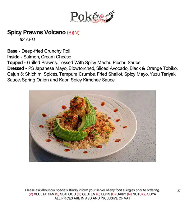 Poke San Menu, Menu for Poke San, Al Khubeirah, Abu Dhabi 