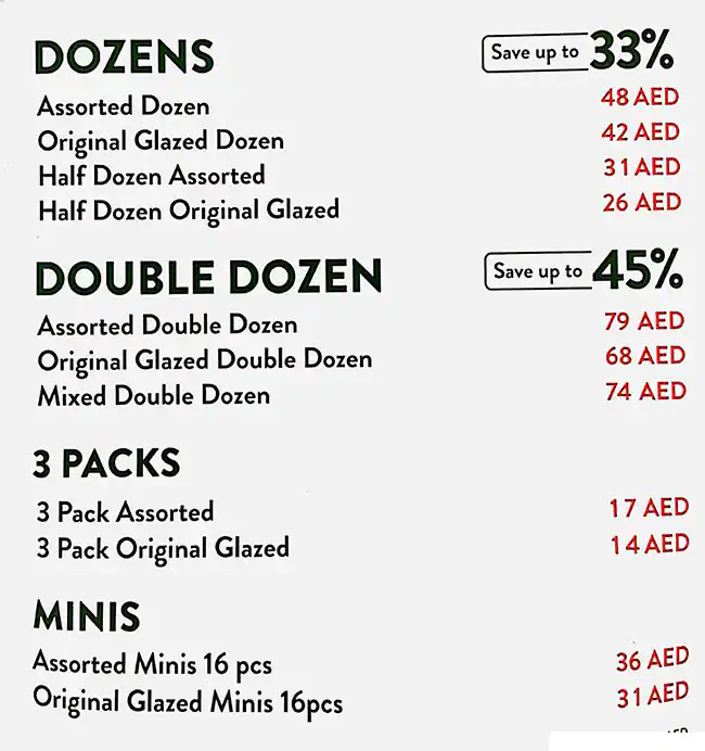 Krispy Kreme - كرسبي كريم Menu 