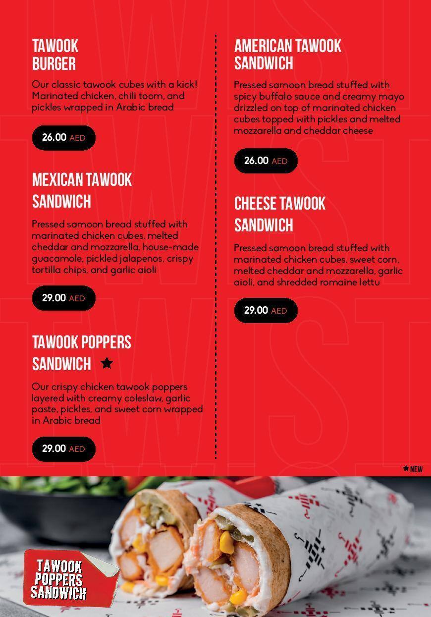 Tawook Nation - Chicken Goodness Menu 