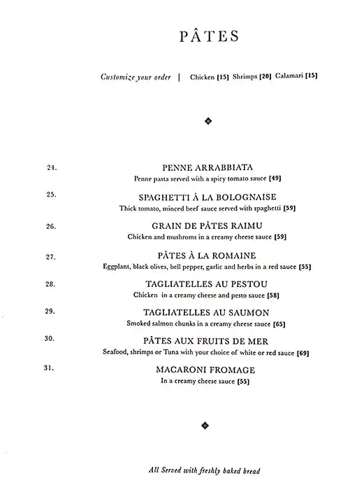 Cafe Da La Paix Menu, Menu for Cafe Da La Paix, Al Khalidiya, Abu Dhabi 