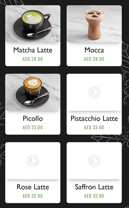 Coffeeholic Speciality Coffee Menu 