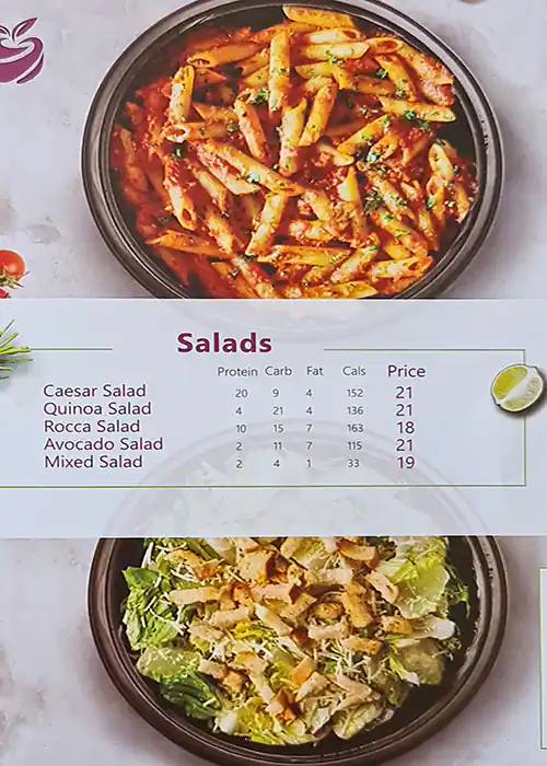 Healthy Champs Restaurant Menu 