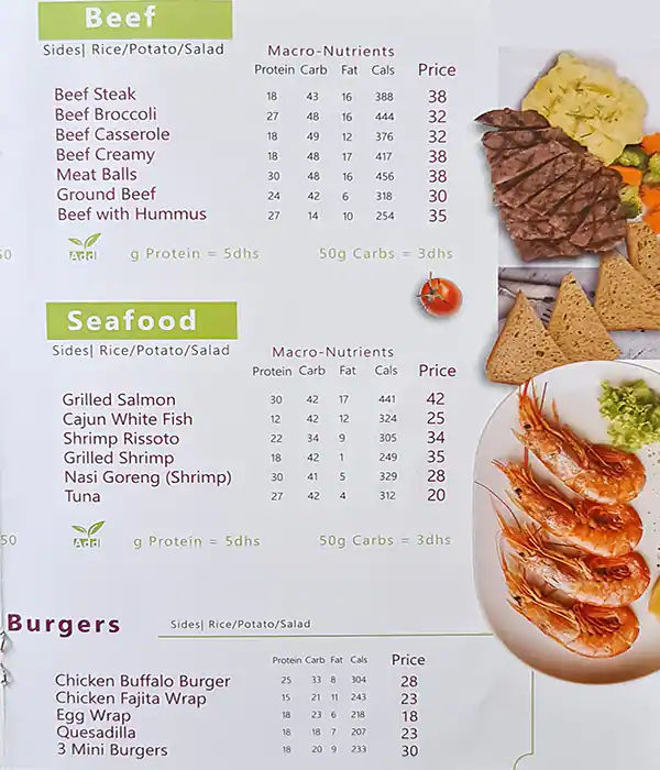 Healthy Champs Restaurant Menu 