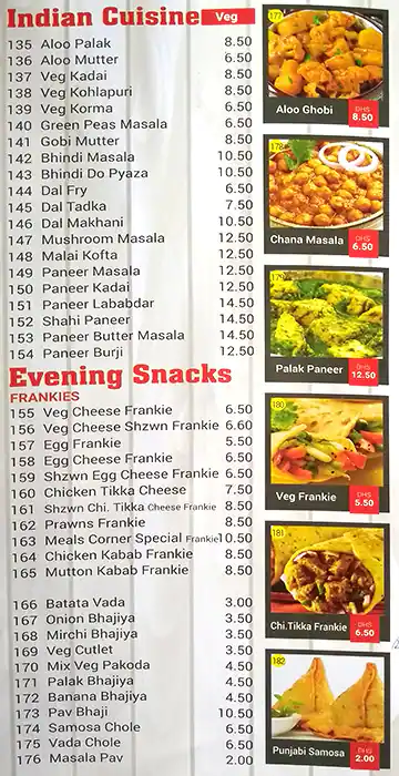 Meals Corner Restaurant Menu, Menu for Meals Corner Restaurant, Muwailih Commercial, Sharjah 