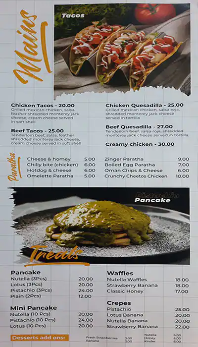 Tea Bae Cafe Menu, Menu for Tea Bae Cafe, Al Dhafrah, Abu Dhabi 