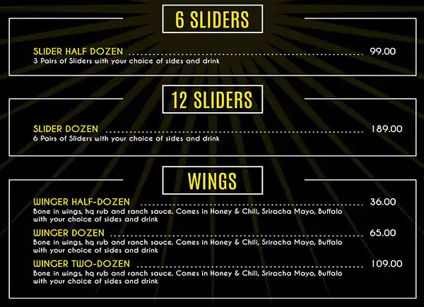 Slider HQ Menu, Menu for Slider HQ, Al Wahda, Abu Dhabi 