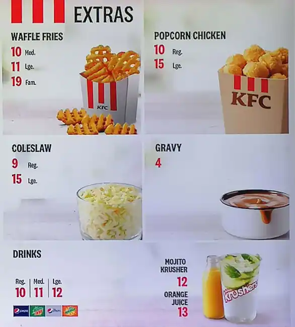 KFC - دجاج كنتاكي Menu, Menu for KFC - دجاج كنتاكي, Masdar City, Abu Dhabi 