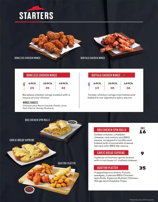 Pizza Hut - بيتزا هت Menu, Menu for Pizza Hut - بيتزا هت, Masdar City, Abu Dhabi 