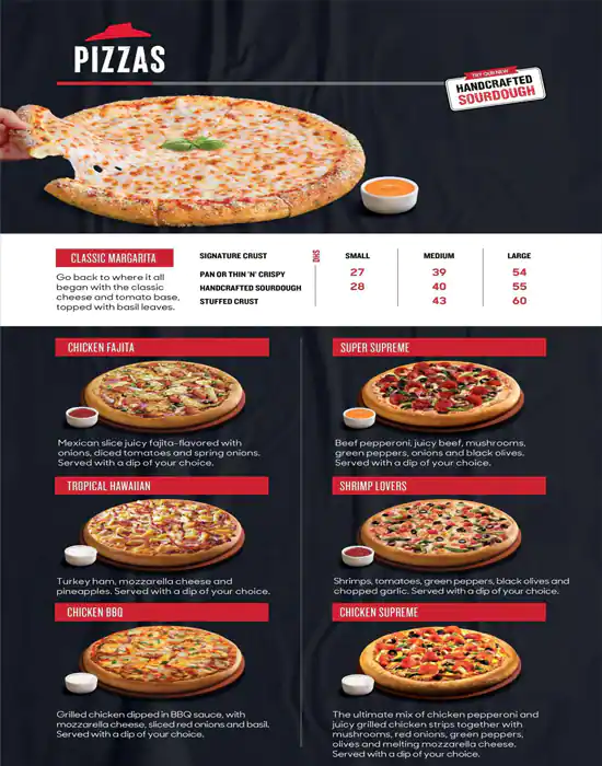 Pizza Hut - بيتزا هت Menu, Menu for Pizza Hut - بيتزا هت, Masdar City, Abu Dhabi 