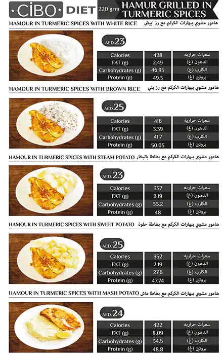 Cibo Diet Menu, Menu for Cibo Diet, Tourist Club Area (Al Zahiyah), Abu Dhabi 