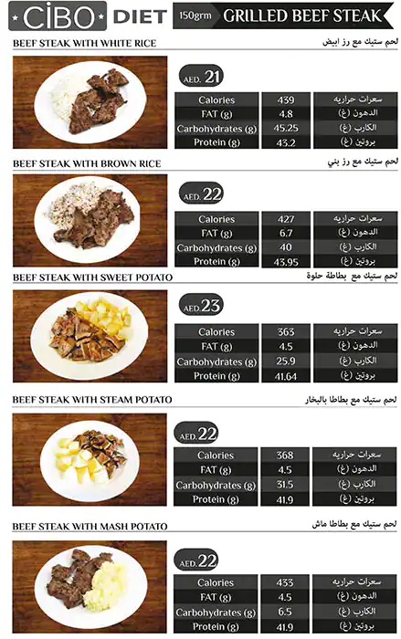 Cibo Diet Menu, Menu for Cibo Diet, Tourist Club Area (Al Zahiyah), Abu Dhabi 