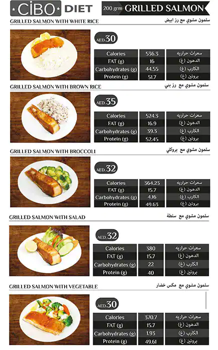 Cibo Diet Menu, Menu for Cibo Diet, Tourist Club Area (Al Zahiyah), Abu Dhabi 