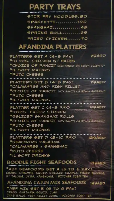 Kusina Afandina Menu, Menu for Kusina Afandina, Al Markaziya, Abu Dhabi 