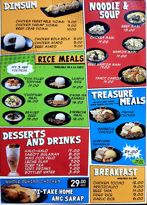 Hen Lin Menu, Menu for Hen Lin, Al Wahda, Abu Dhabi 