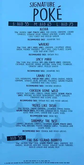 Poke and Co Menu, Menu for Poke and Co, Tourist Club Area (Al Zahiyah), Abu Dhabi 