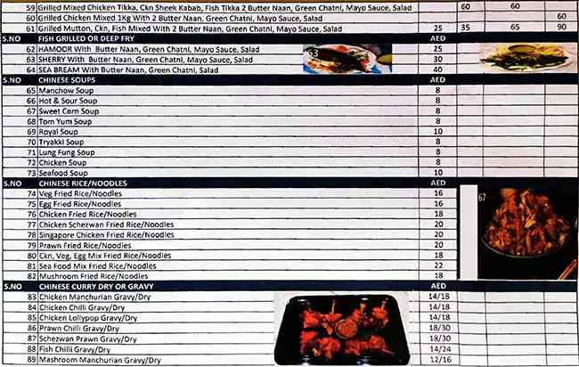 Kashish Restaurant Menu, Menu for Kashish Restaurant, Mussafah Shabiya, Abu Dhabi 