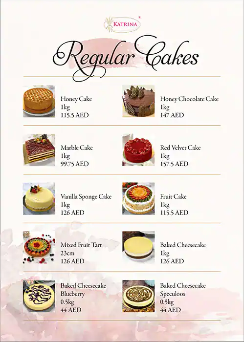 Katrina Sweets & Confectionery Menu 