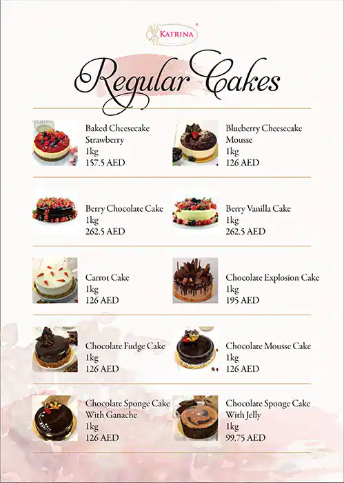 Katrina Sweets & Confectionery Menu 