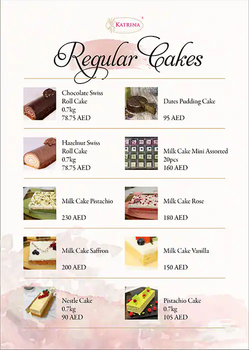 Katrina Sweets & Confectionery Menu 