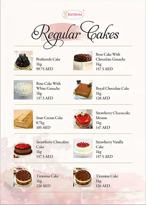 Katrina Sweets & Confectionery Menu 