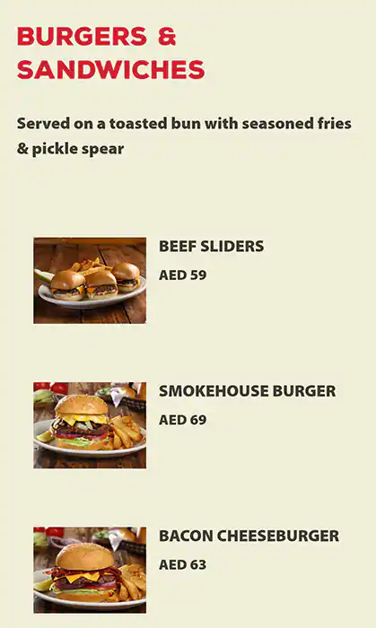 Texas Roadhouse Menu, Menu for Texas Roadhouse, Al Maryah Island, Abu Dhabi 