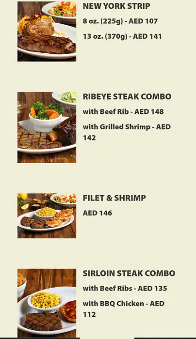 Texas Roadhouse Menu, Menu for Texas Roadhouse, Al Maryah Island, Abu Dhabi 