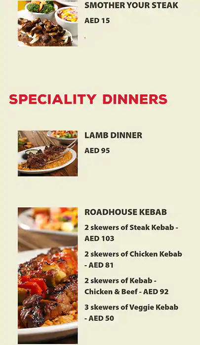 Texas Roadhouse Menu, Menu for Texas Roadhouse, Al Maryah Island, Abu Dhabi 