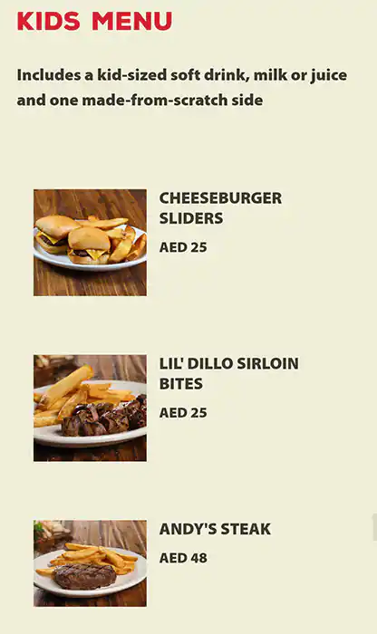 Texas Roadhouse Menu, Menu for Texas Roadhouse, Al Maryah Island, Abu Dhabi 