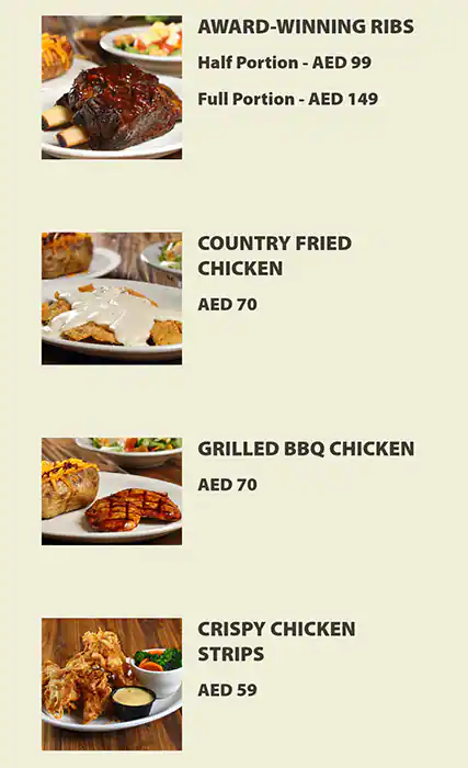 Texas Roadhouse Menu, Menu for Texas Roadhouse, Al Maryah Island, Abu Dhabi 