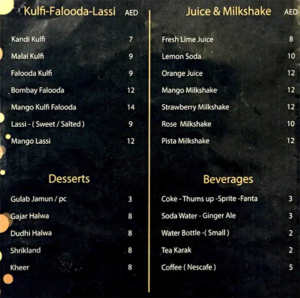 Mumbai Chat & Restaurant Menu, Menu for Mumbai Chat & Restaurant, Al Markaziya, Abu Dhabi 