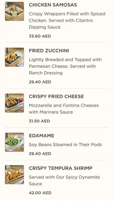 The Cheesecake Factory Menu, Menu for The Cheesecake Factory, Al Maryah Island, Abu Dhabi 